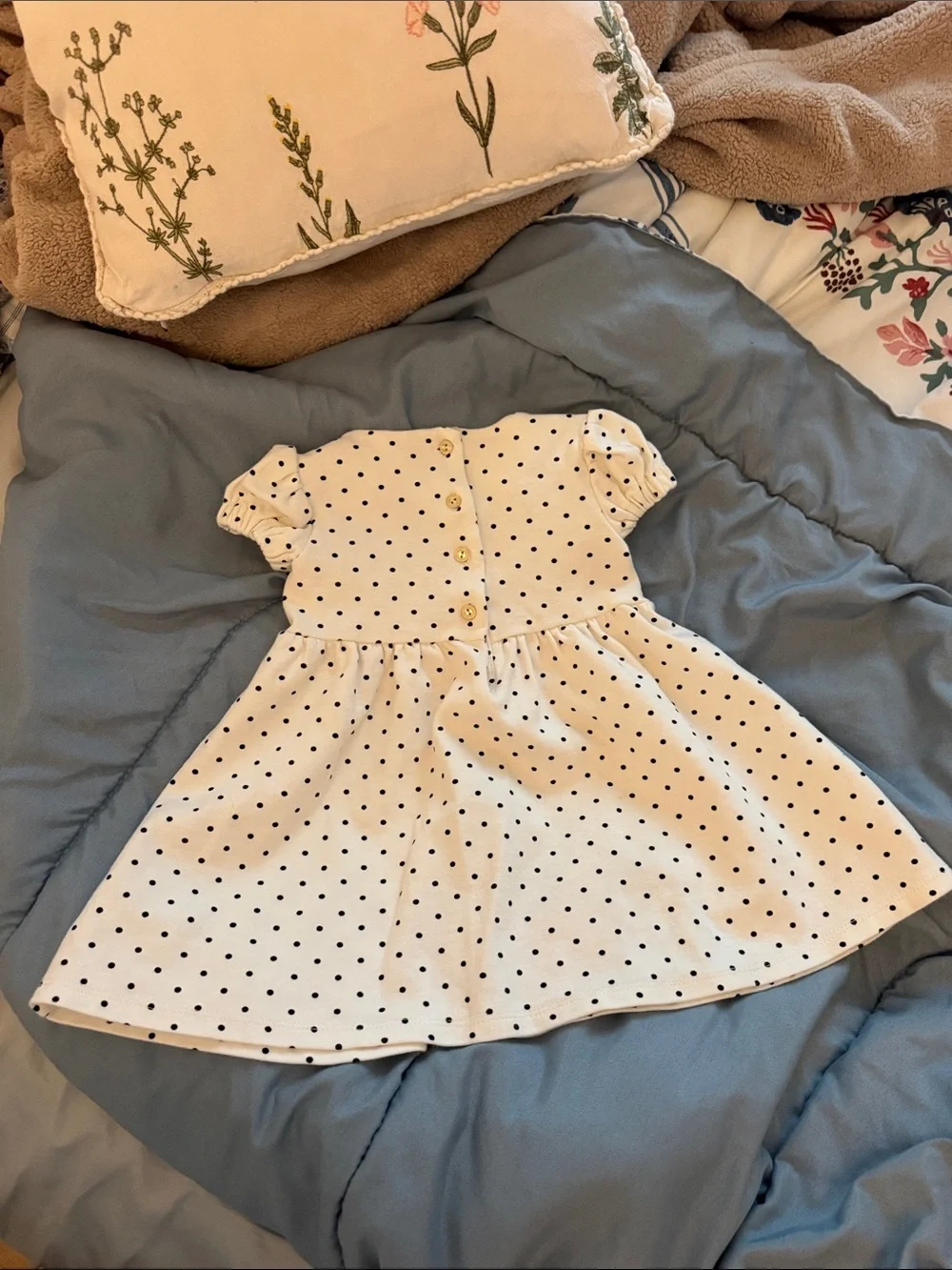 Cynthia Rowley Cream Polka Dot Dress with Bow